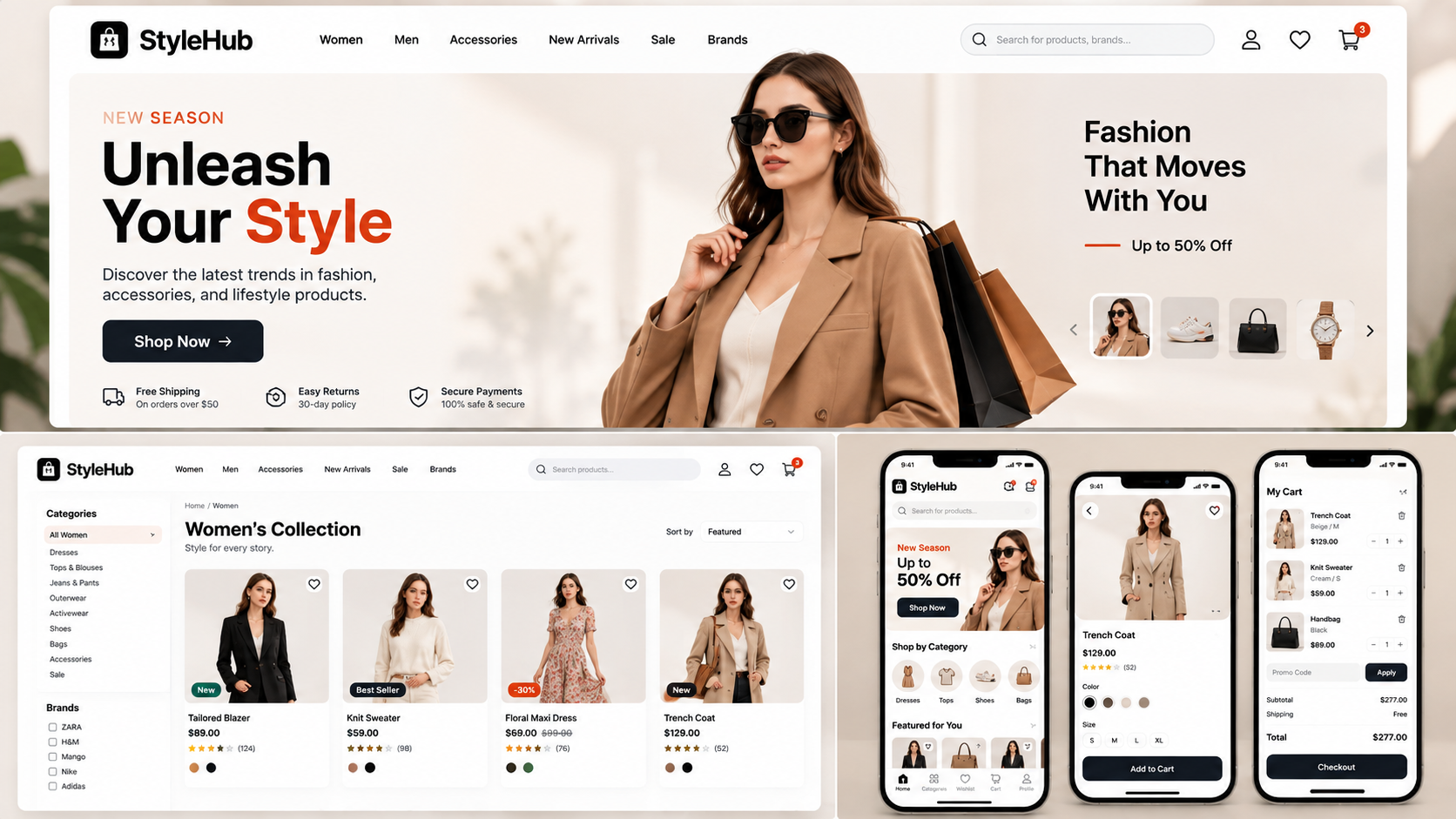 StyleHub Fashion Commerce interface