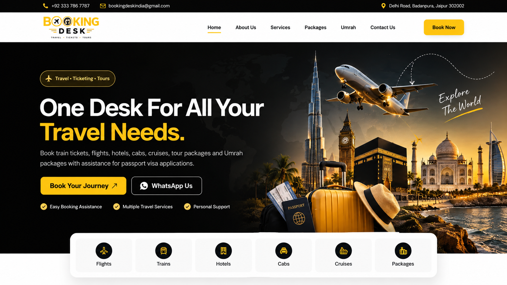 The Booking Desk interface