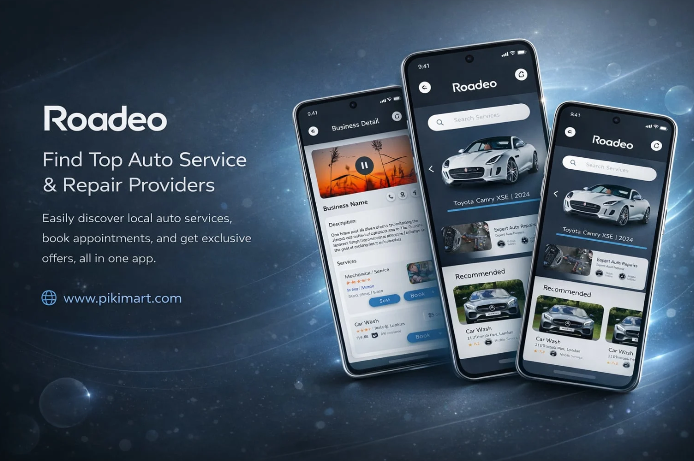 Roadeo Auto Services product interface